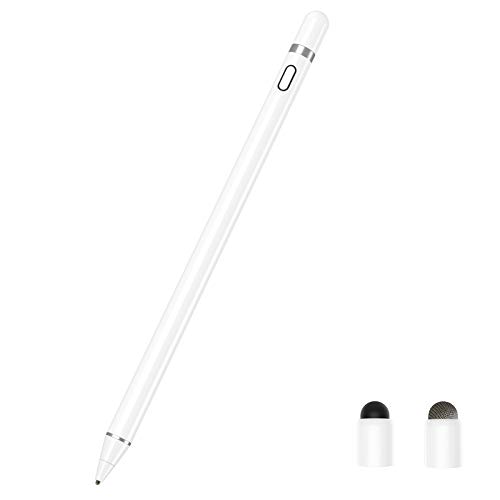 Zspeed Stylus Pen for Apple iPad, Active Stylus Rechargeable Fine Tip Stylus Compatible with All Apple iPad/iPhone/iPad Pro/iPhone X, Android Windows Capacitive Touchscreen Phone & Tablet (White)