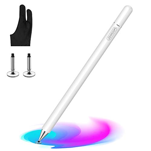 joyroom iPad Pencil, Capacitive Stylus Pen for Kid Student Drawing, Writing, High Sensitivity, with Palm Rejection Glove, Universal for Apple/iPhone/iPad Pro/Mini/Air/Android/Samsung/Surface (White)