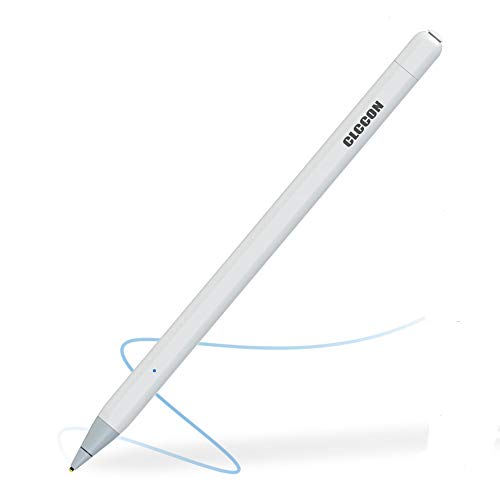 CLCCON Stylus Pen for Apple iPad & iPhone, Stylus Capacitive Rechargeable Pen for iPad Air 2,3 iPad Mini 3,4,5 iPad 3 iPad 2018,2019 iPad Pro1,Pro 2 and Later iPhone 6,7,8 and etc White