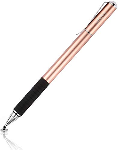 Mixoo Capacitive Stylus Pen, Disc & Fiber Tip 2 in 1 Series, High Sensitivity and Precision, Universal for ipad, iPhone, Tablets and Other Touch Screens, Model: Rose Gold