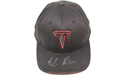 ELON MUSK SIGNED AUTOGRAPH TESLA BASEBALL HAT CAP - SPACEX FOUNDER w/ACOA RARE