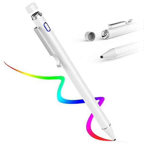 AWAVO Capacitive Stylus Pen Compatible for Apple Pencil Touch Screens, Rechargeable Styli with 1.6mm Fine Plastic Nib, Compatible with Apple iPad Pro/iPad 2018/iPhone/Samsung iOS & Android Tablet