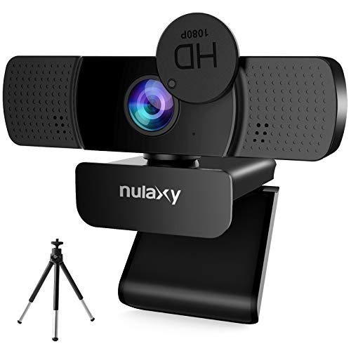 Nulaxy C903 HD 1080P Webcam, USB Webcam with Microphone, Privacy Shutter and Tripod for Video Calling, Online Class, Conference, Works with Skype, Zoom, FaceTime, Hangouts, PC/Laptop - Black