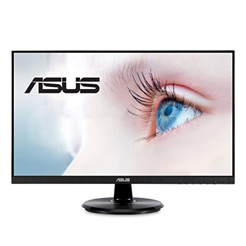 ASUS VA24DQ 23.8” Monitor, 1080P Full HD, 75Hz, IPS, Adaptive-Sync/FreeSync, Eye Care, HDMI DisplayPort VGA, Frameless, VESA Wall Mountable