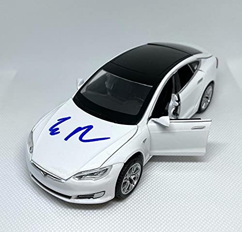 ELON MUSK SIGNED AUTOGRAPH 1:32 DIECAST TESLA MODEL S WHITE CAR - SPACEX & THE BORING COMPANY BILLIONAIRE FOUNDER & CEO - VERY RARE JAMES SPENCE (JSA) & ACOA AUTHENTICATION