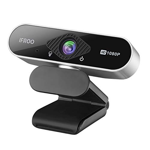 IFROO FHD 1080P Webcam with Microphone,No fisheye Wide-Angle for Desktop Laptop Computer Web Camera,USB Plug and Play,Compatible Skype Zoom YouTube Windows/Mac OS,for Live Streaming,Recording,Gaming