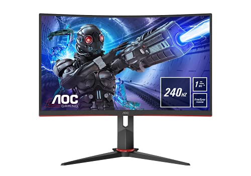 AOC C32G2ZE 32" Curved Frameless Gaming Monitor, Full HD 1920x1080, VA, 0.5ms 240Hz, AMD FreeSync Premium, DP/HDMI/VGA, VESA, 3-3-1 Re-Spawned Program