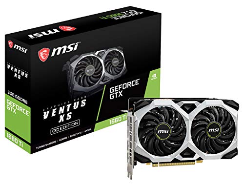 MSI Gaming GeForce GTX 1660 Ti 192-bit HDMI/DP 6GB GDRR6 HDCP Support DirectX 12 Dual Fan VR Ready OC Graphics Card (GTX 1660 TI VENTUS XS 6G OC)