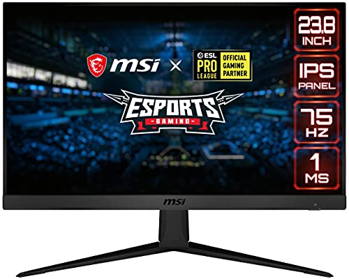 MSI 24” FHD (1920 x 1080) Non-Glare with Super Narrow Bezel 75Hz 1ms 16:9 HDMI/DP AMD Radeon FreeSync IPS Gaming Monitor (OPTIX G241V E2)