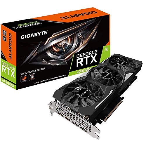 GIGABYTE GeForce RTX 2080 Super Windforce OC 8G Graphics Card, 3X Windforce Fans, 8GB 256-Bit GDDR6, Gv-N208SWF3OC-8GD Video Card (Renewed)