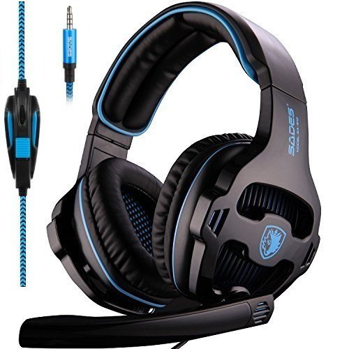 Sades SA-810 Multi-platform Compatible Over-Ear Stereo Bass Gaming Headphone with Noise Isolation Microphone - Black