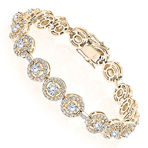 Luxurman Ladies Designer Jewelry 18K Natural 6 Ctw Diamond Bracelet For Women (Yellow Gold)