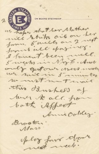 Annie"Little Sure Shot" Oakley - Autograph Letter Signed 9/24