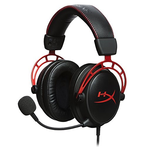 HyperX Cloud Alpha - Gaming Headset, Dual Chamber Drivers, Legendary Comfort, Aluminum Frame, Detachable Microphone, Works on PC, PS4, PS5, Xbox One, Xbox Series X|S, Nintendo Switch and Mobile – Red