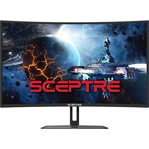 Sceptre Curved 32" Gaming Monitor Up to 240Hz 1ms AMD FreeSync Premium Build-in Speakers, HDMI Displayport Gunmetal 2021 (C325B-FWD240)