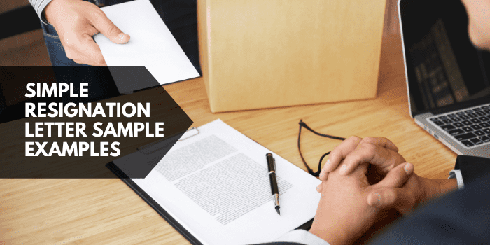 Simple Resignation Letter Sample Examples